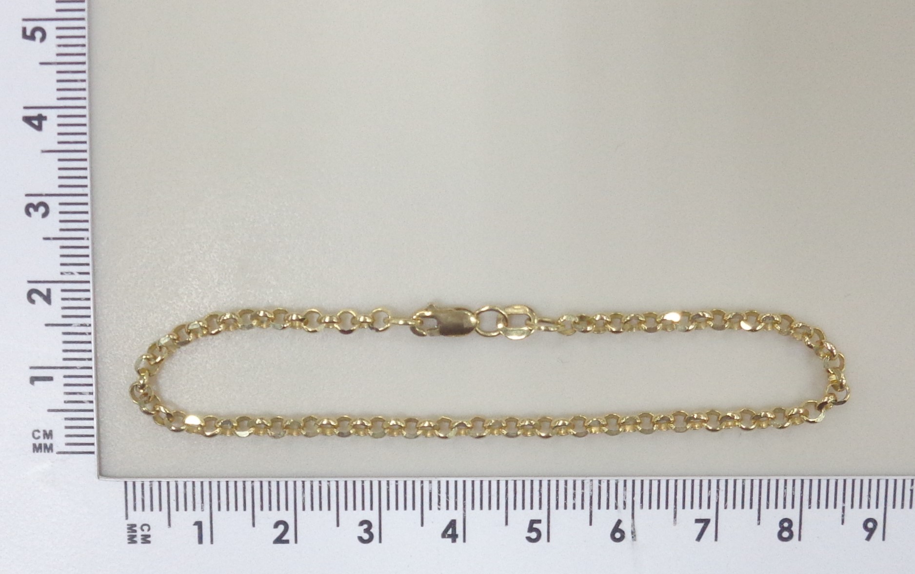 Золотой браслет 585 пробы; желтое золото; плетение Ролло; с алмазной обработкой;